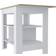 FM FURNITURE Lisbon Kitchen Island White/Macadamia Table