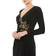 Mac Duggal Faux Wrap Long Sleeve Gown W/ Appliqué Detail - Black