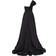 Milla High Slit Taffeta Evening Gown - Black