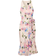 Adrianna Papell Floral Printed Chiffon Halter Dress with Self Tie Waist - Ivory Pink Multi