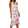 Adrianna Papell Floral Printed Chiffon Halter Dress with Self Tie Waist - Ivory Pink Multi