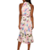 Adrianna Papell Floral Printed Chiffon Halter Dress with Self Tie Waist - Ivory Pink Multi