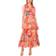 MSK Women's Sleeveless Tie Neck Tiered Maxi Dress - Orange/Multi