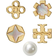 Tory Burch Kira Clover Stud Earring Set - Gold/Mother Of Pearl