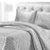 Tribeca Living Florence Velvet Oversized Duvet Cover Silver, Gray (279.4x243.8)