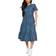 PixieGirl Tiered Midi Dress - Blue Denim