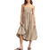 Lucky Brand Poplin Bubble Hem Maxi Dress - Brown Stripe