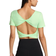 Nike One Classic Women's Dri-FIT Short Sleeve Cropped Twist Top - Vapor Green/Black