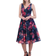 Eliza J Floral Midi Cocktail Dress - Navy Multi