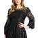 Mac Duggal Jewel Encrusted Illusion Long Sleeve A Line Gown - Black