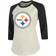 Majestic Threads Najee Harris Pittsburgh Steelers Women's Cream Player Name & Number Tri-Blend Three-Quarter Sleeve T-Shirt