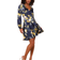 Lulus Love is Life Floral Print Satin Wrap Dress - Navy Blue