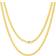 Nuragold Solid Miami Cuban Link Chain Pendant Necklace 3.5mm 10k - Gold