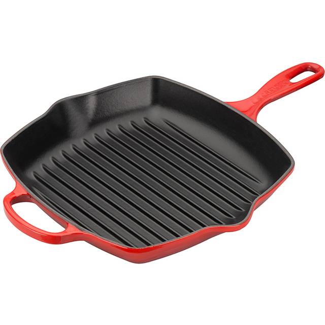 Le Creuset Signature 10.25 Cast Iron Square Skillet Grill - Cerise