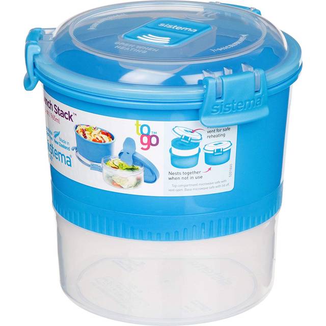 Sistema To Go Lunch Stack Food Storage Container Round 965mL