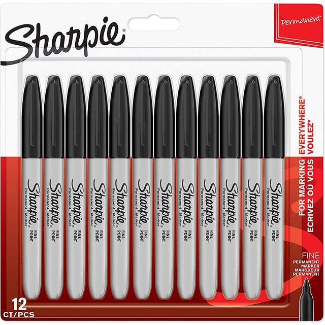 Sharpie Fine Tip Permanent Marker, Black, Dozen