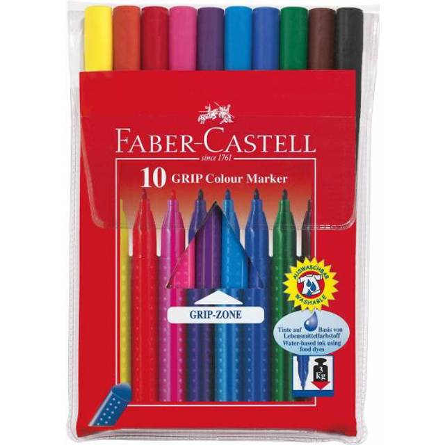 Faber-Castell Grip Colour Markers - Set of 10