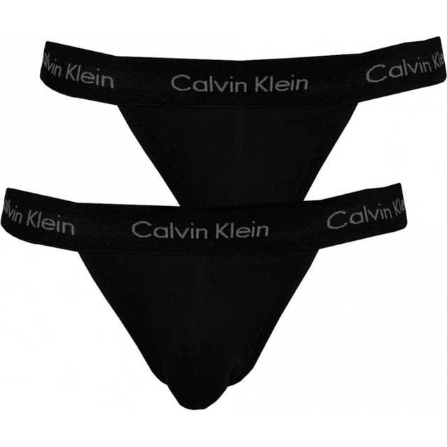 Calvin Klein Cotton Stretch Jockstrap 2 Pack In Black