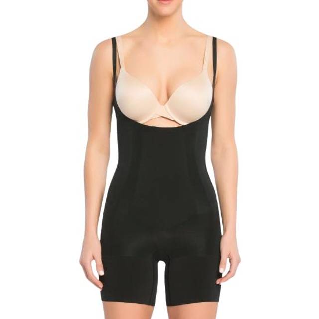 Spanx OnCore Open-Bust Mid-Thigh Bodysuit - Very Black • Price »