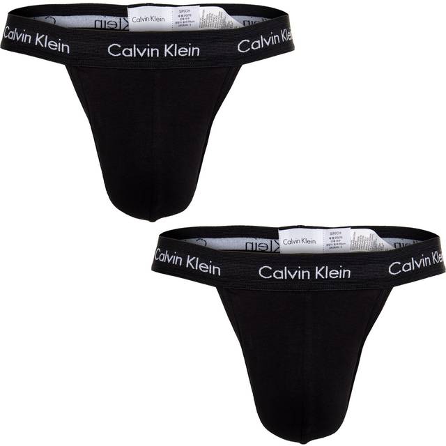 Calvin Klein Cotton Stretch Jockstrap 2 Pack In Black