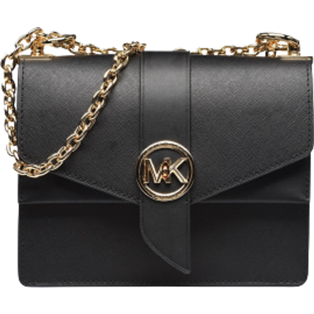 Michael Kors Greenwich Small Leather Convertible Crossbody Bag Black