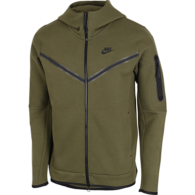 Nike Tech Fleece Full-Zip Hoodie - Rough Green/Black • Price