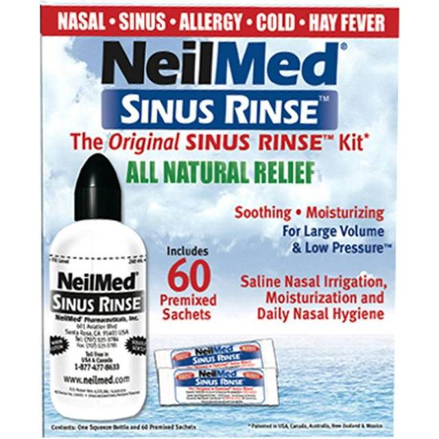 NeilMed Sinus Rinse Saline Nasal Natural Sinus & Allergy Relief sachets x  60