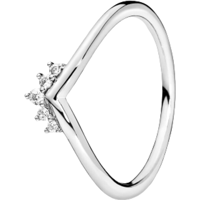 Pandora Tiara Wishbone Ring - Silver/Transparent • Price »