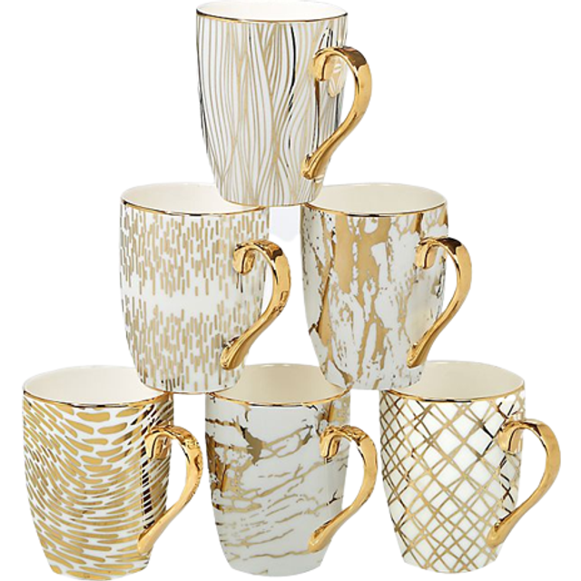 Certified International Matrix 6-Piece Patterned Multi-Colored Porcelain 16  oz. Mug Set (Service for 6) 26540SET6 - The Home Depot