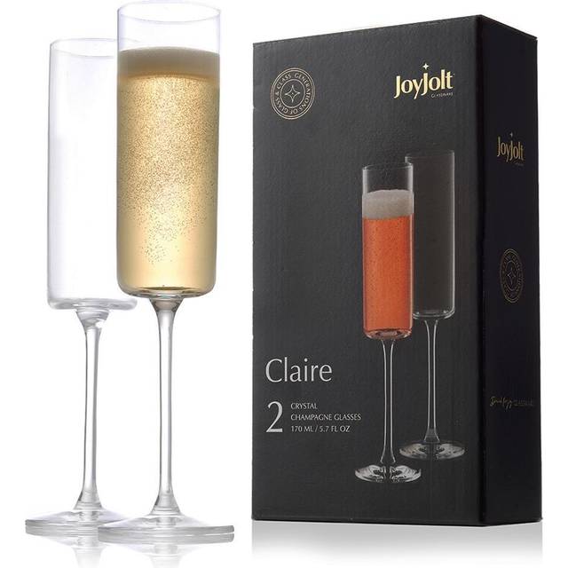 JoyJolt Windsor Collection European Crystal Champagne Glass with