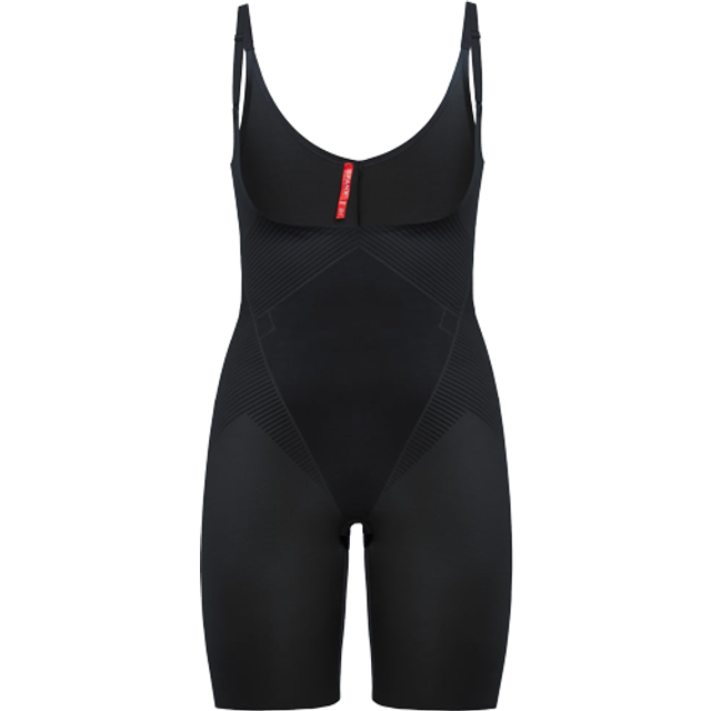 Spanx Thinstincts 2.0 Open-Bust Mid-Thigh Bodysuit - Very Black • Price »