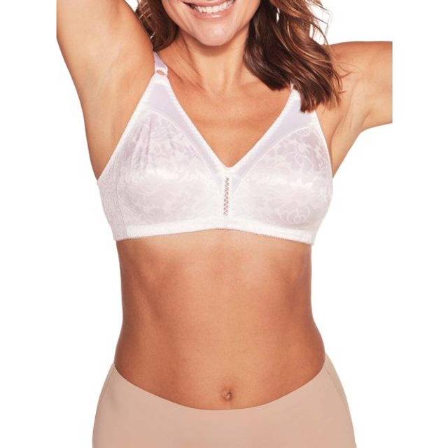 Bali Double Support Lace Wirefree Bra - White • Price »