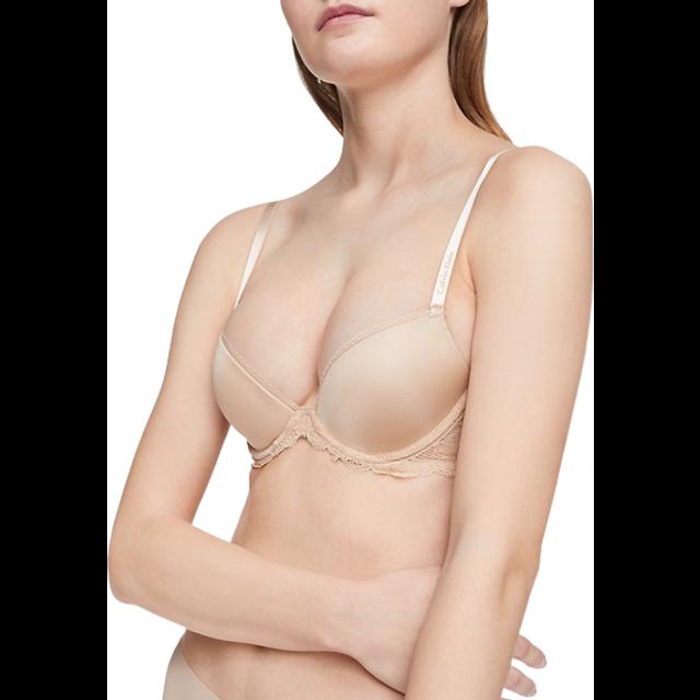 Calvin Klein Seductive Comfort Lace Push-Up Demi Bra - Desert • Price »