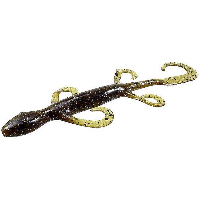 Zoom Lizard Fishing Bait, Black Chartreuse Tail, 6”, 9-pack, Soft Baits 