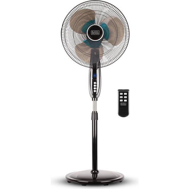 BLACK+DECKER BFSR18B 18 in. Stand Fan with Remote Control, Black 