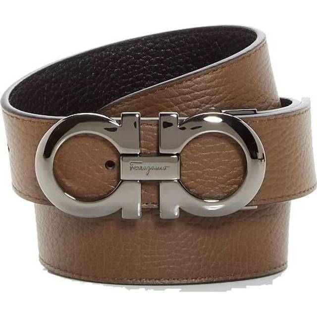 Belts Salvatore Ferragamo Ferragamo Black and Burgundy Leather Gancini Reversible Belt