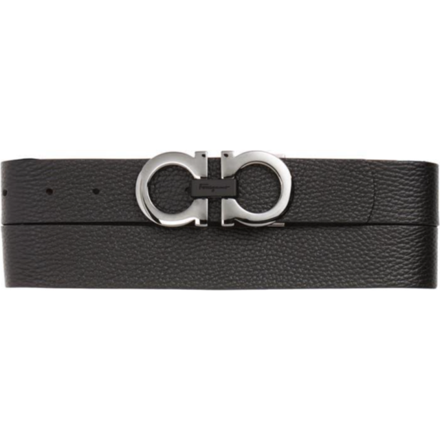 Ferragamo Reversible & Adjustable Gancini Belt - Black/Hickory • Price »