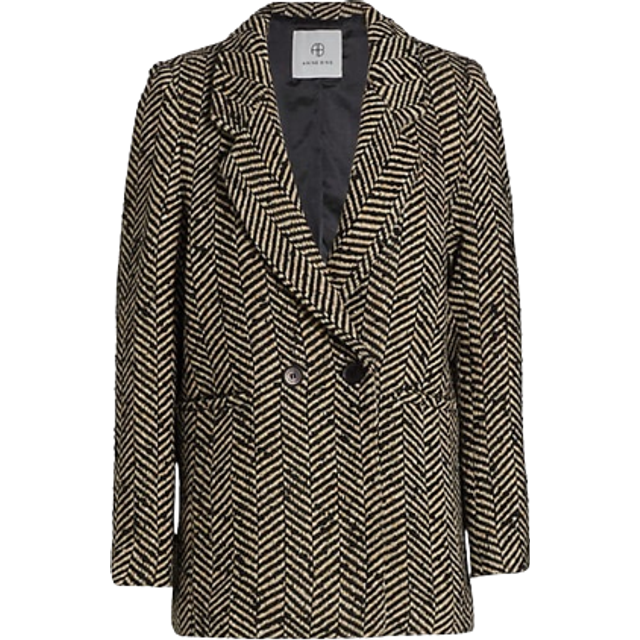 Anine Bing Fishbone Blazer Cream and Black Price