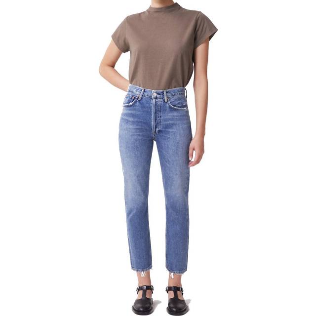 Agolde Riley High Rise Straight Crop Jeans Frequency Price