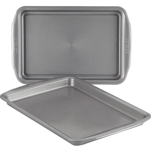 Rachael Ray 2pc Nonstick Crisp and Slide Sheet Pan Set - Gray