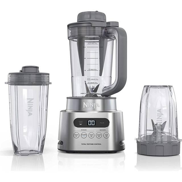 Ninja Professional with Single Serve Cups 3 Speed Blender Silver - Curacao  