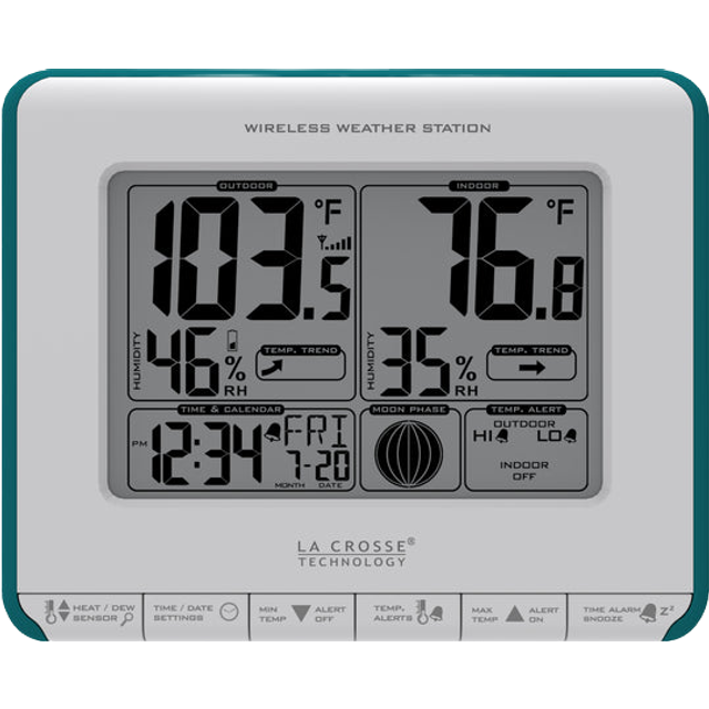 Acurite Digital Weather Forecaster With Indoor/Outdoor Temperature,  Humidity, And Moon Phase (00829), Black