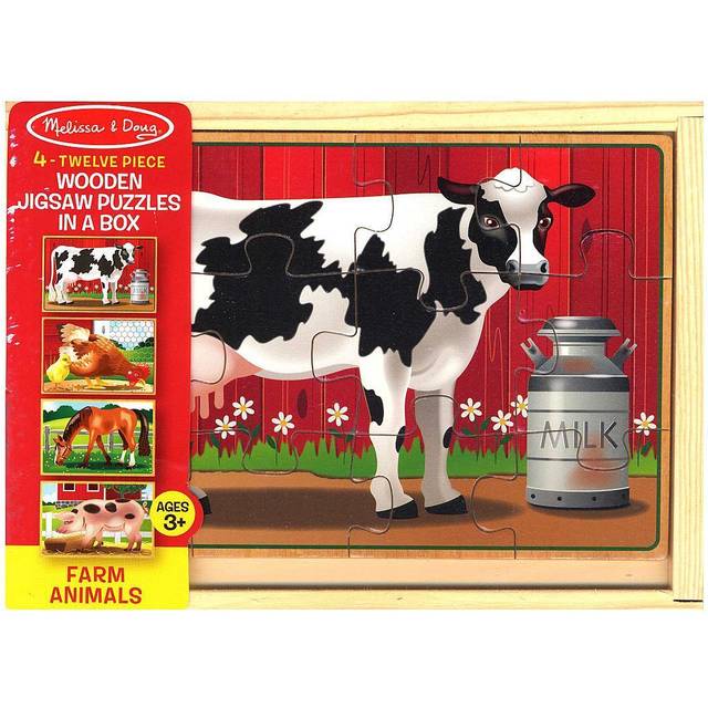 Melissa & Doug Farm 4 in 1 Wooden Jigsaw Puzzles • Price »