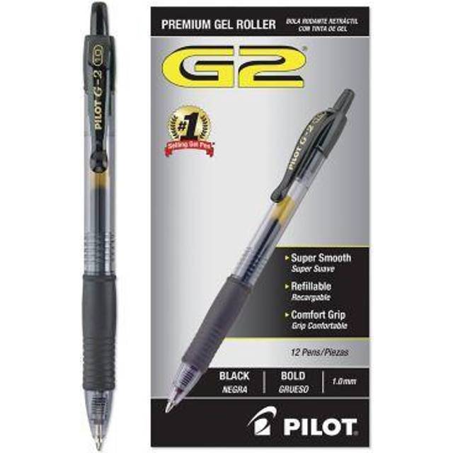 Pilot G 2 Retractable Gel Pens Bold Point 1.0 mm Clear Barrels