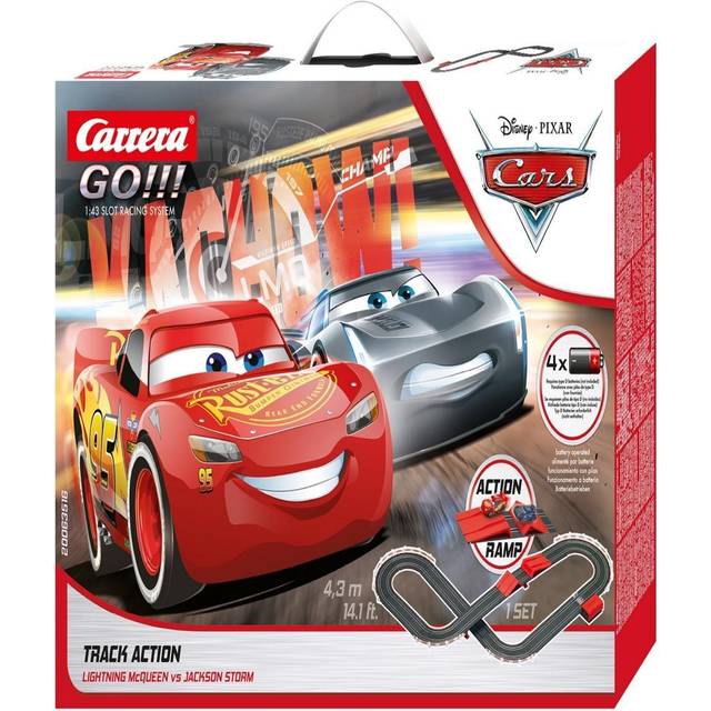 Carrera GO!!! 63516 Official Licensed Disney Pixar Cars Battery Operated  1:43 Scale Slot Car Racing Toy Track Set with Jump Ramp Featuring Lightning
