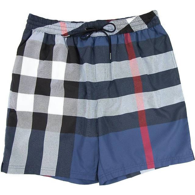 Burberry Exaggerated Check Drawcord Swim Shorts - Carbon Blue • Price »