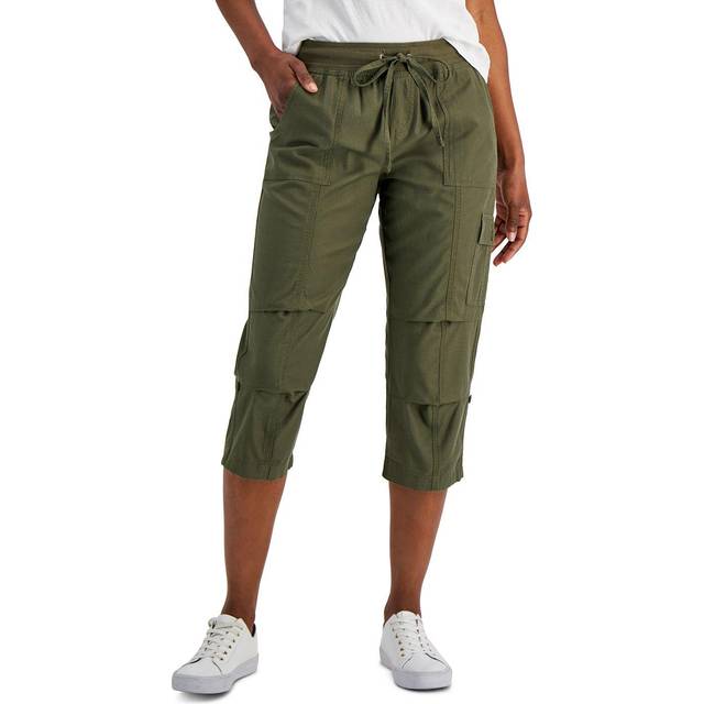 Tommy Hilfiger Women's Cropped Cargo Pants - Thyme