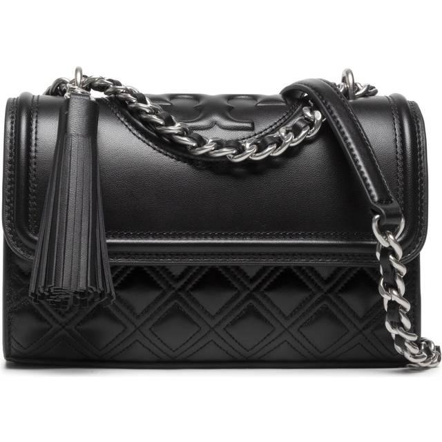 Tory Burch Small Fleming Convertible Shoulder Bag Black Silver