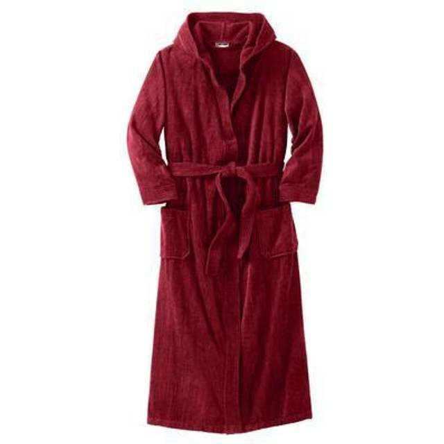 NY Threads Mens Hooded Fleece Robe - Plush Long Bathrobes