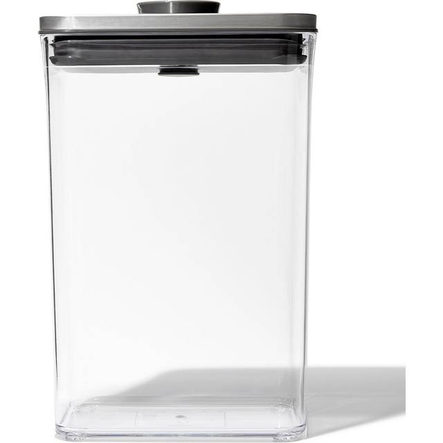 OXO Steel POP Container Medium Rectangle - 2.7 Qt for Rice, Pasta and  More,Grey